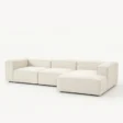 angled view of white modular sofa