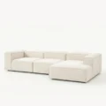 angled view of white modular sofa