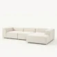 angled view of white modular sofa