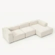 upper angled view of white modular sofa