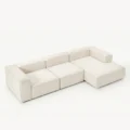 upper angled view of white modular sofa