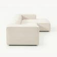 side profile view of white modular sofa