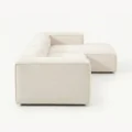 side profile view of white modular sofa