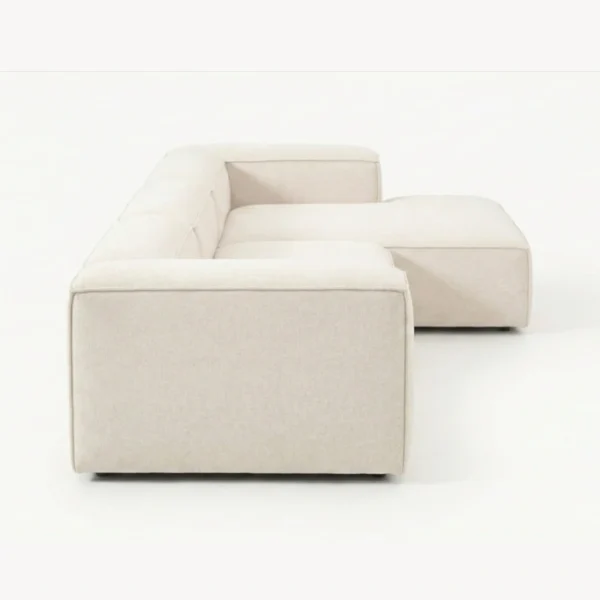 Sfera Luxe Modular sofa - Bouclé Ivory (5) side profile view of white modular sofa