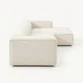side profile view of white modular sofa