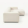 side profile view of white modular sofa