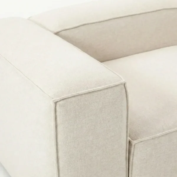 Sfera Luxe Modular sofa - Bouclé Ivory (6) close view of armrest of white sofa
