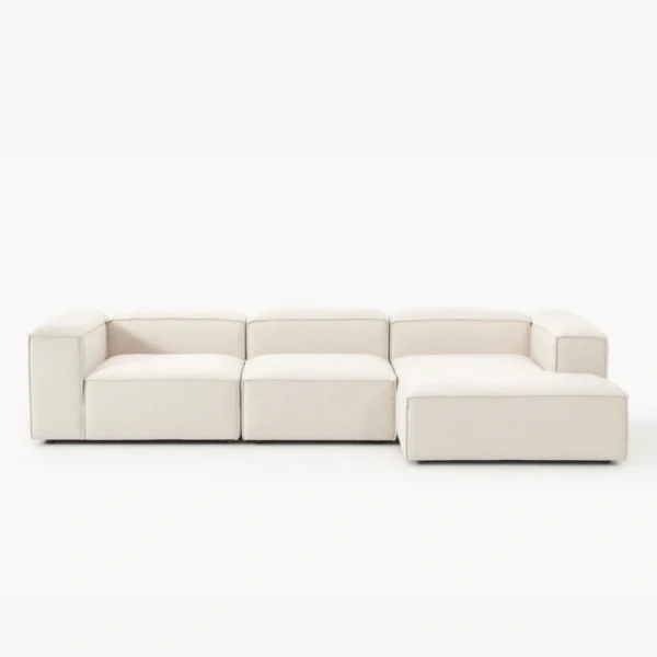 Sfera Luxe Modular sofa - Bouclé Ivory front view of white modular sofa