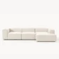 front view of white modular sofa