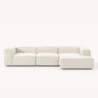 front view of white modular sofa