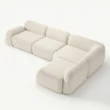 upper angled view of white modular sofa