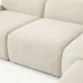close view of seat showing premium upholstery of white sofa