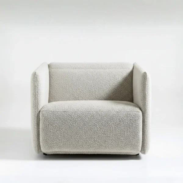 AirCush Armchair - Off white_ (8) front view of off white upholstered chair