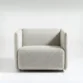 front view of off white upholstered chair