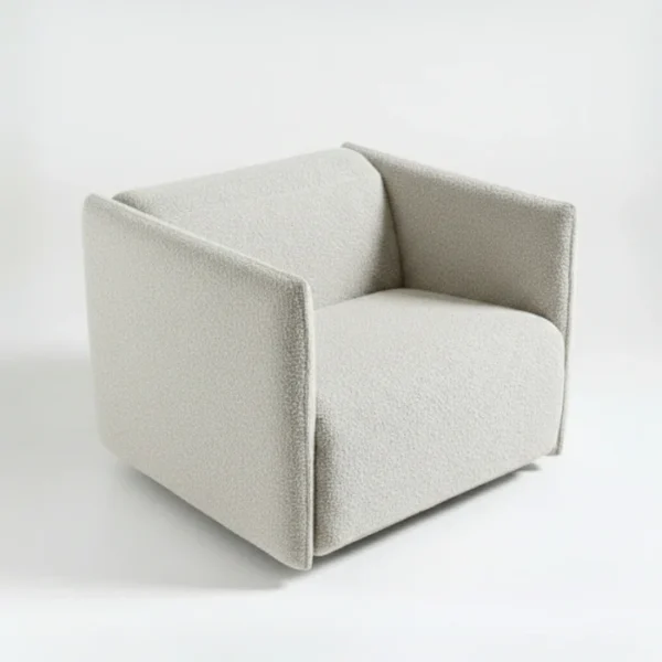 AirCush Armchair - Off white_ (9) upper angled view of off white upholstered chair