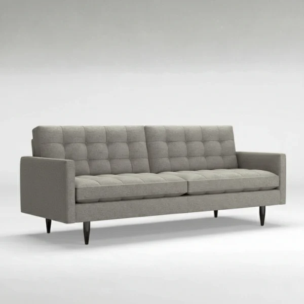 Alora Sofa - Light grey (2) angled view of grey sofa