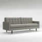 angled view of grey sofa