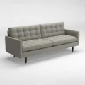 upper angled view of alora sofa in light grey