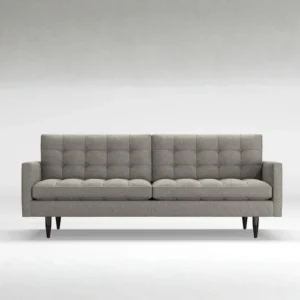 front view of grey upholstery sofa