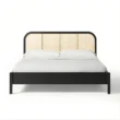 front view of black cane bed