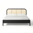 front view of black cane bed