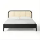 front view of black cane bed
