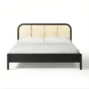 front view of black cane bed