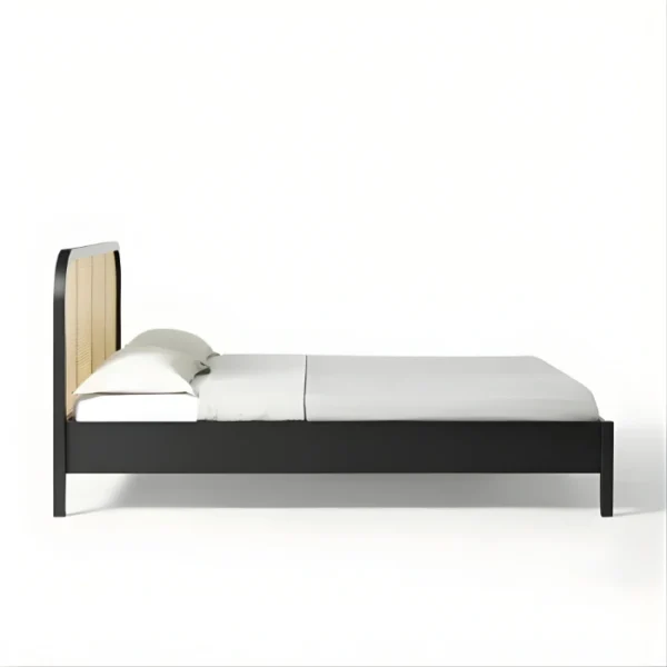 Cane Bed - Black (3) side profile view of black cane bed