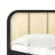 close view of cane headboard