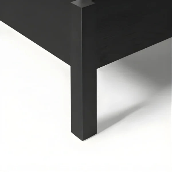Cane Bed - Black (6) close view showing black bed leg