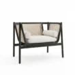 angled view of black cane chair