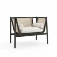 angled view of black cane chair