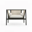 front view of black cane chair