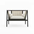 front view of black cane chair