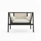 front view of black cane chair