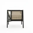 side profile view of black cane chair