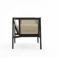 side profile view of black cane chair