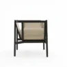 side profile view of black cane chair