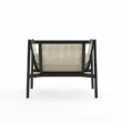 back view of black cane chair