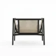 back view of black cane chair