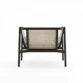 back view of black cane chair