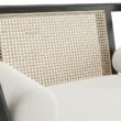 close view of chair showing cane material
