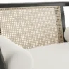 close view of chair showing cane material
