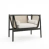 angled view of black cane chair