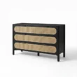 angled view of black cane dresser