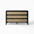 front view of black cane dresser