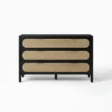 front view of black cane dresser