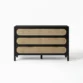 front view of black cane dresser