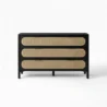 front view of black cane dresser