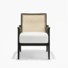 front view of cane armchair in white background